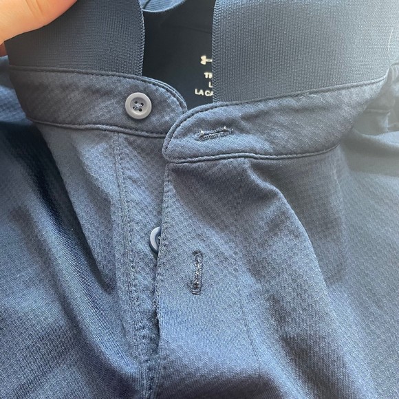 Under Armour XXL Mens Navy Blue Breathable Stretchy Polo with Collar - Picture 4 of 7